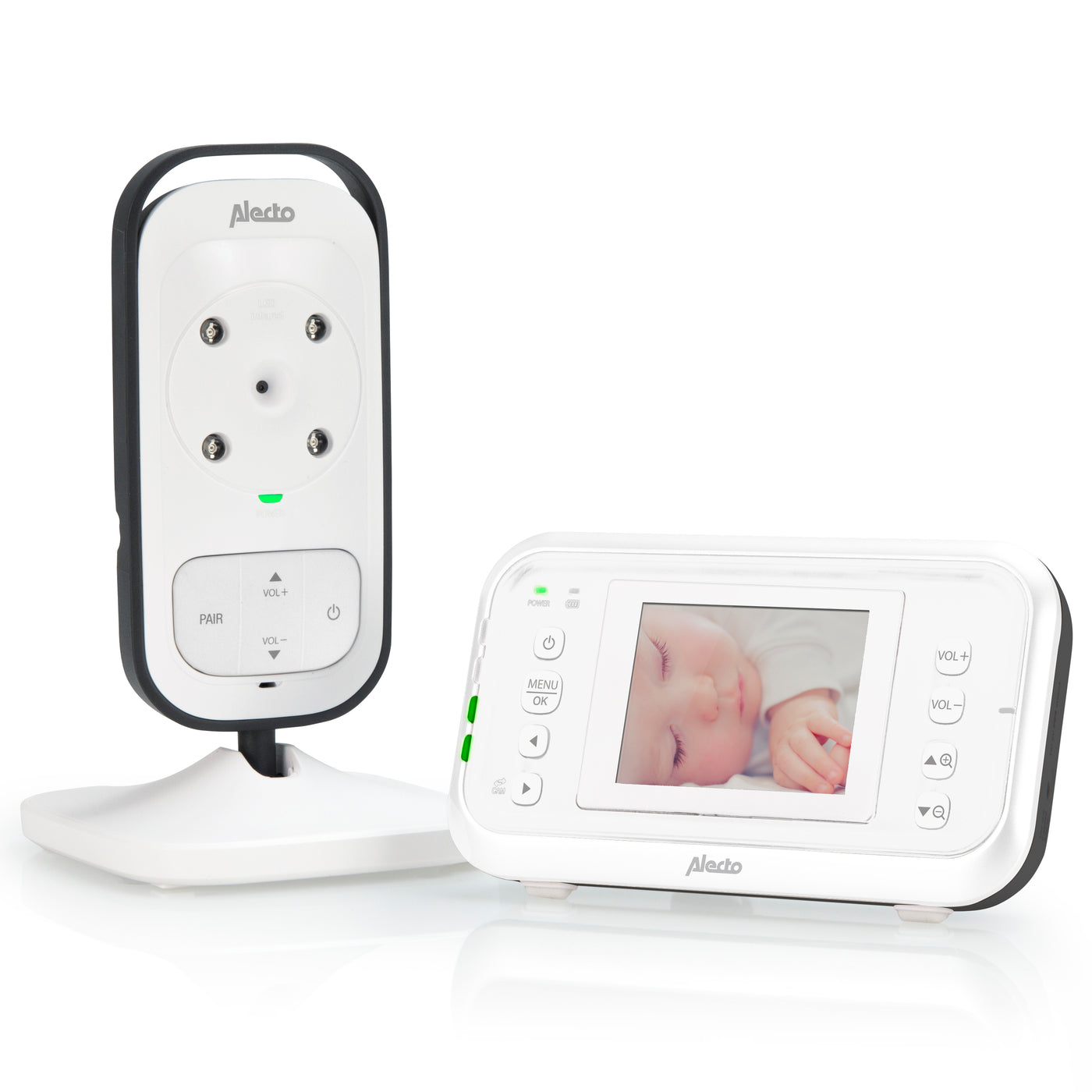 Alecto DVM-73 - Video baby monitor with 2.4" colour display, white/anthracite