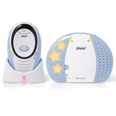 Alecto DBX-85 ECO - Full Eco DECT babyfoon, wit/blauw