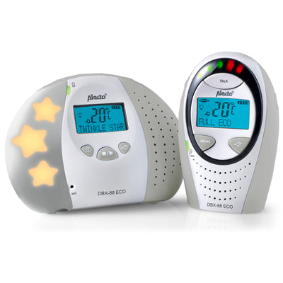 Alecto DBX-88GS - Babyphone Full Eco DECT avec écran, blanc/gris