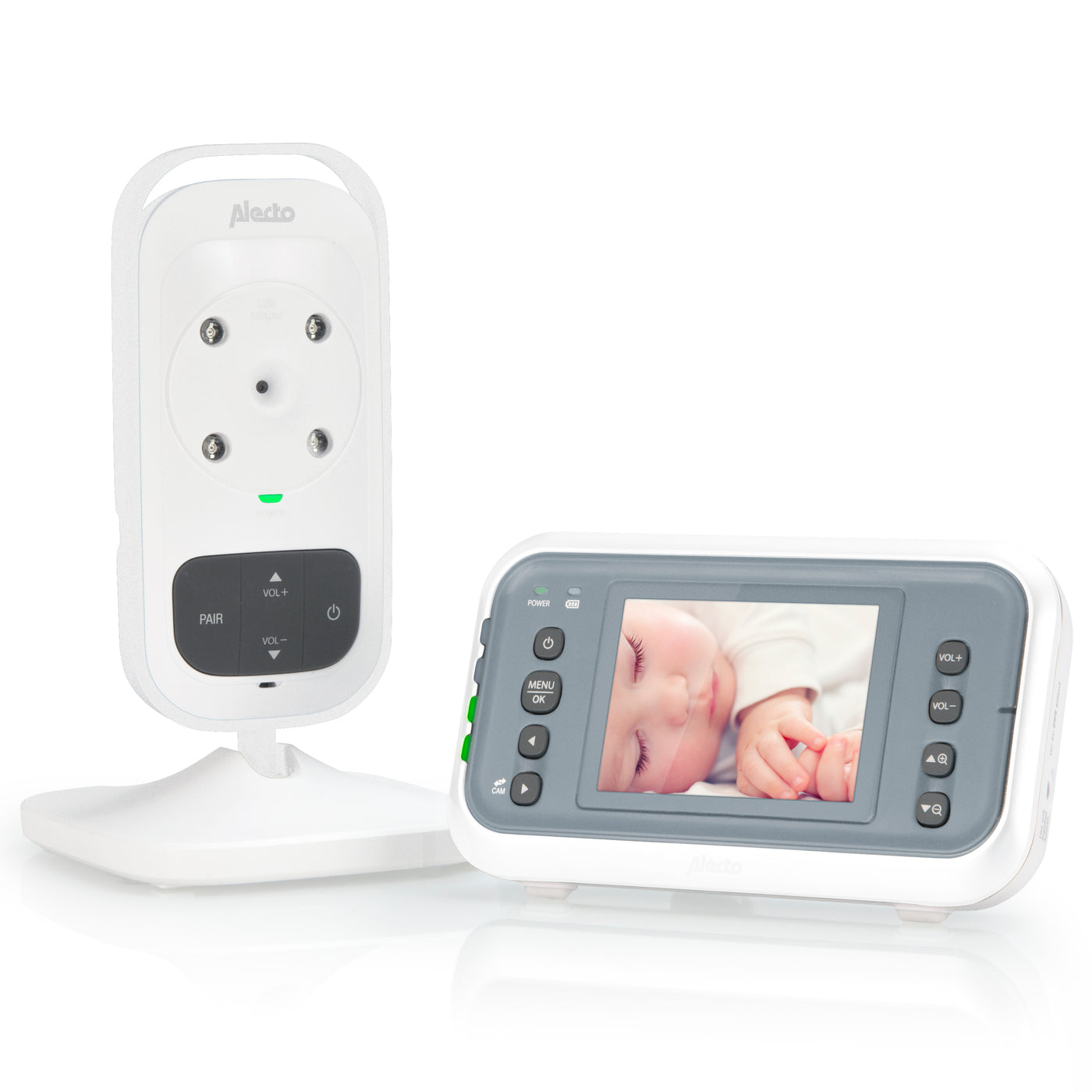 Alecto DVM-76 - Babyphone avec caméra et écran couleur 2.8", blanc/anthracite