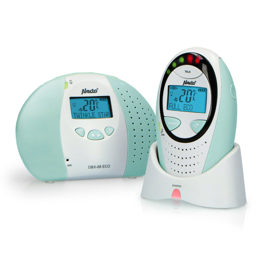 Alecto DBX-88MT - Full Eco DECT baby monitor with display, white/mint green