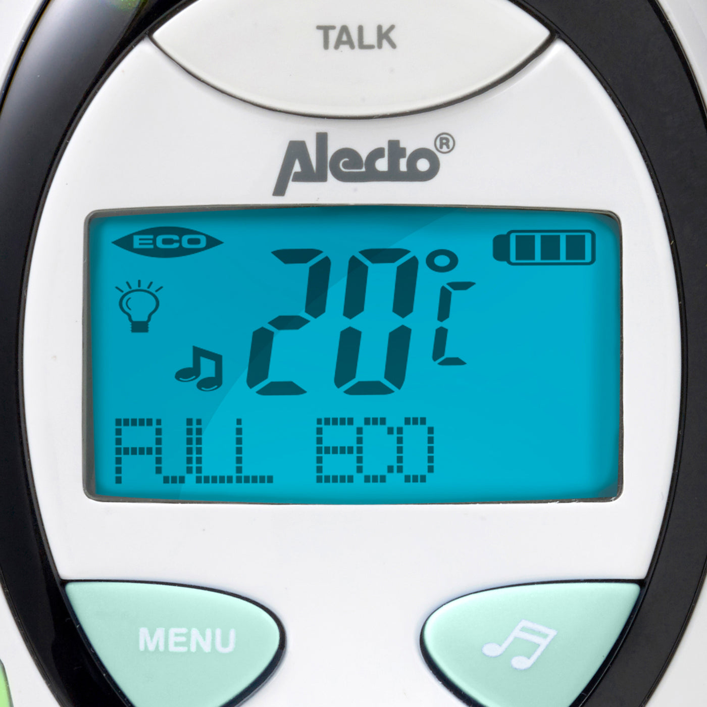 Alecto DBX-88MT - Full Eco DECT babyfoon met display, wit/mintgroen