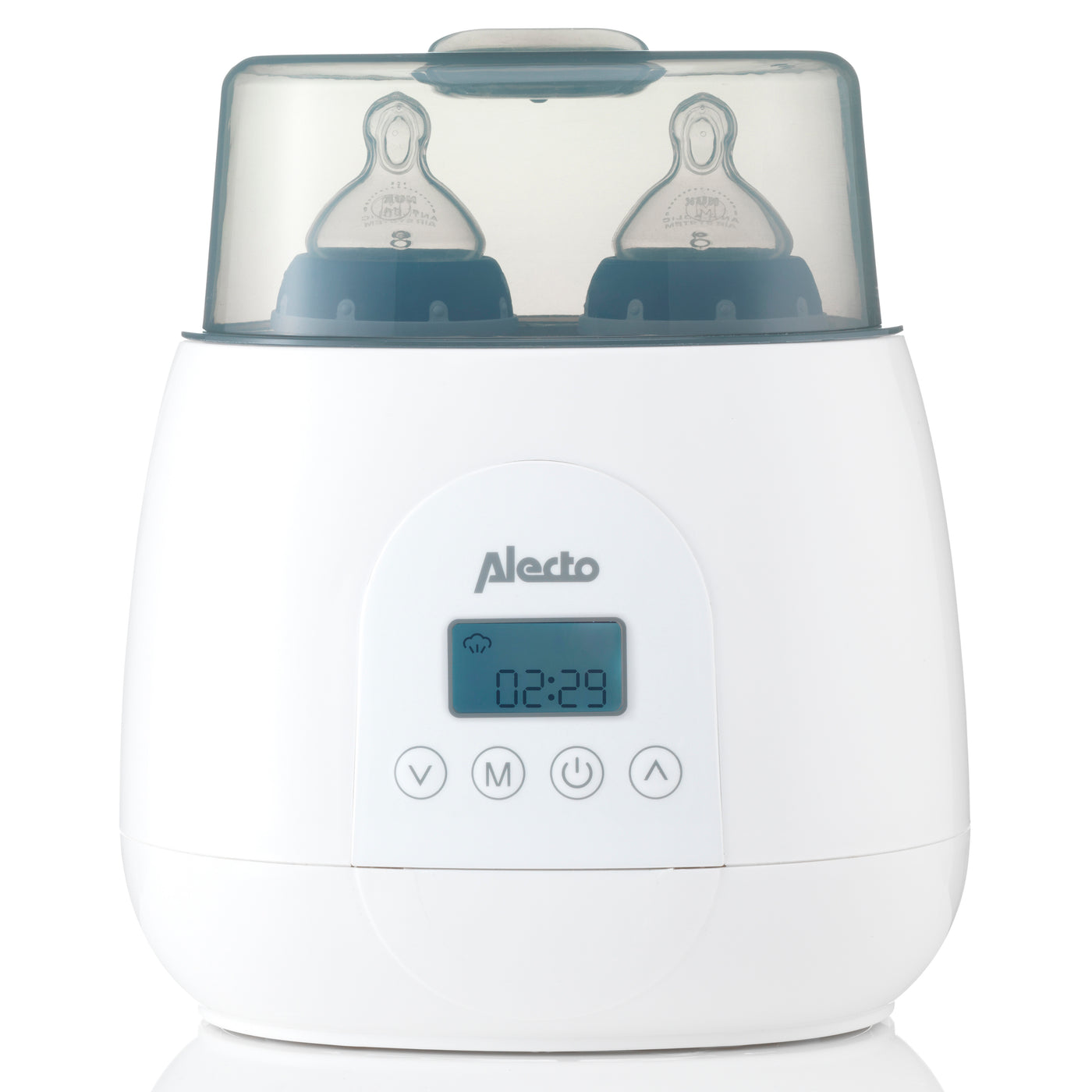 Alecto BW700TWIN - Fast digital duo bottle warmer for heating, sterilising, and defrosting, white