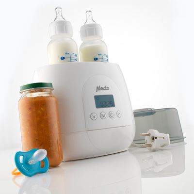 Alecto BW700TWIN - Snelle digitale duo flessenwarmer voor opwarmen, sterilisatie en ontdooien, wit