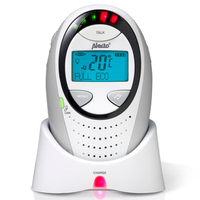 Alecto DBX-88GS - Full Eco DECT babyfoon met display, wit/grijs