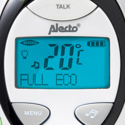 Alecto DBX-88GS - Full Eco DECT babyfoon met display, wit/grijs