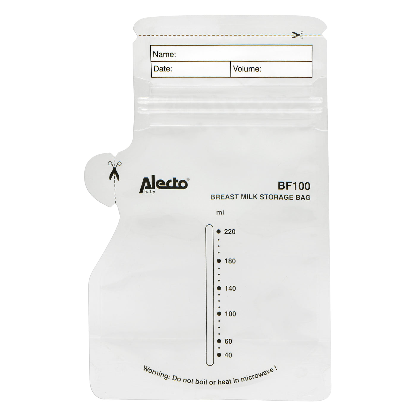 Alecto BF100 - Mother milk storage bags 220 ml, 100 pieces