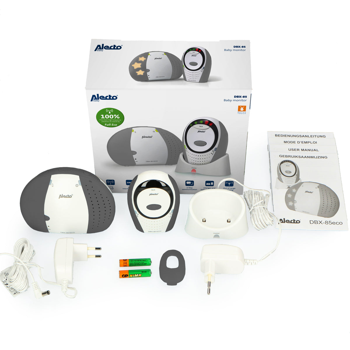 Alecto DBX-85 LIMITED - Babyphone Full Eco DECT, blanc/anthracite