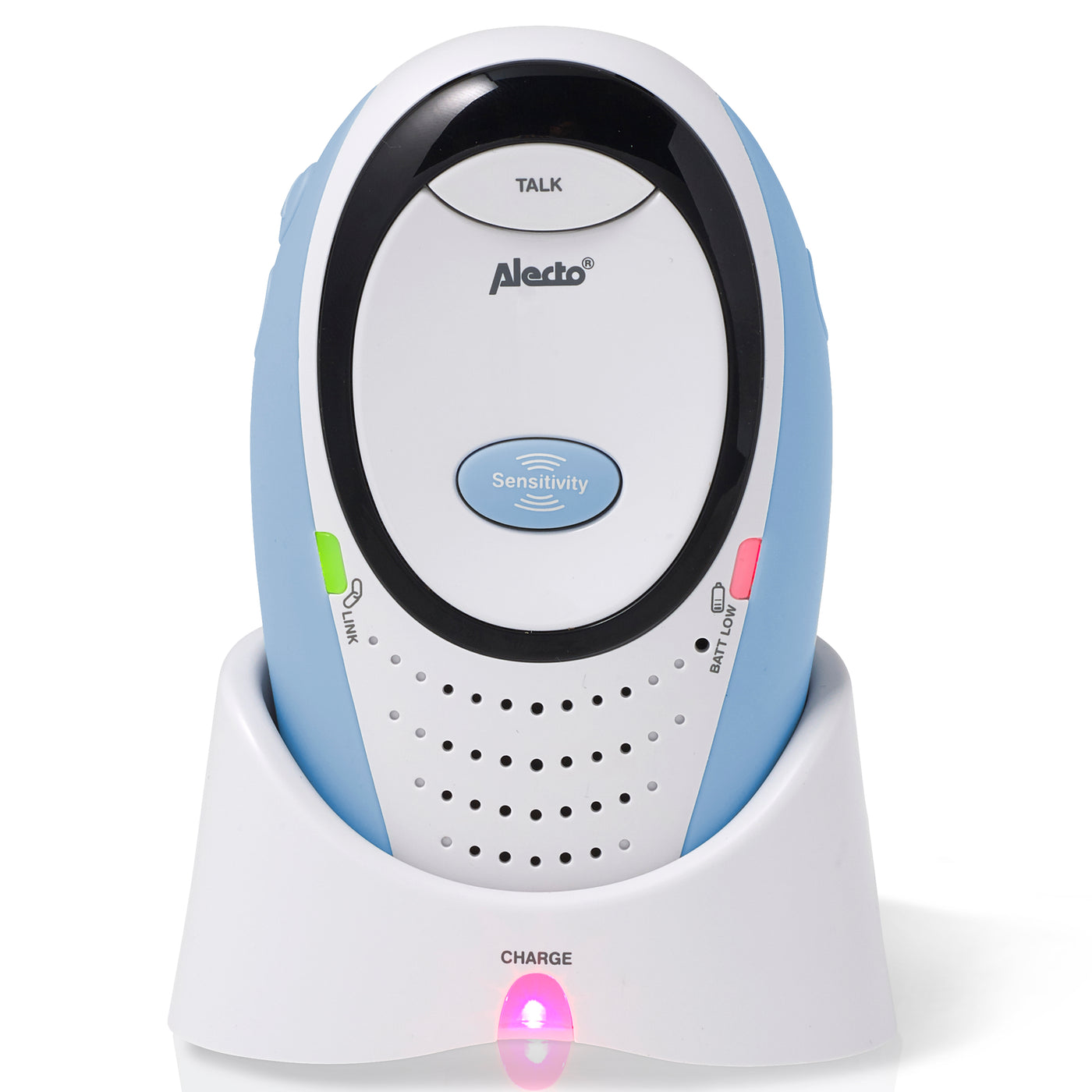 Alecto DBX-85 ECO - Full Eco DECT babyfoon, wit/blauw