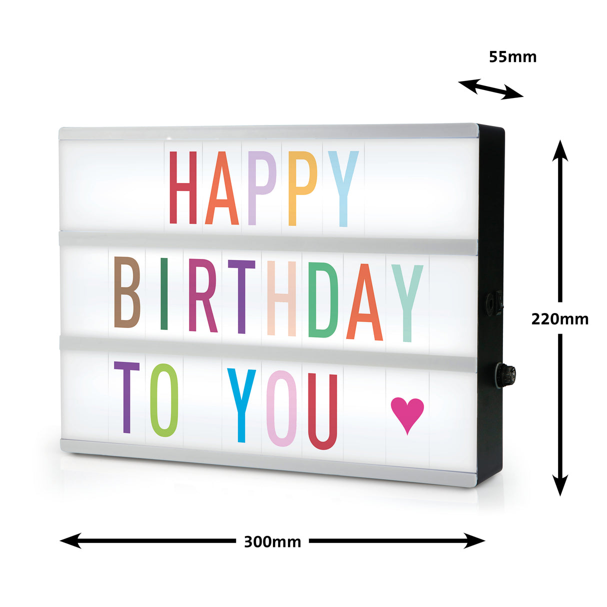 Alecto ALB-01 - LED Lightbox A4, 3 tekstregels, 85 letters en cijfers