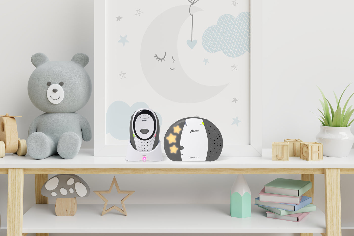 Alecto DBX-85 LIMITED - Full Eco DECT baby monitor, white/anthracite